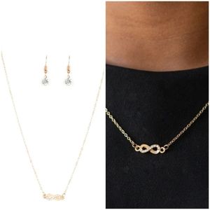 ALWAYS A WINNER GOLD NECKLACE/EARRING SET